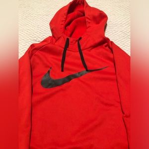 Nike Red Sweatshirt hoodie - Dri Fit Center swoosh Men’s Large EUC